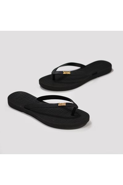 Tkees Women's Black Flip Flops Beach Slippers Tk-P201