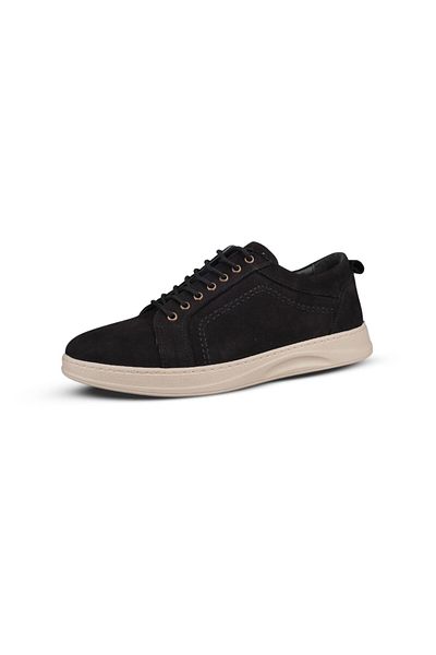 M.P. Men's Casual Shoes - Black Nubuck, Leather