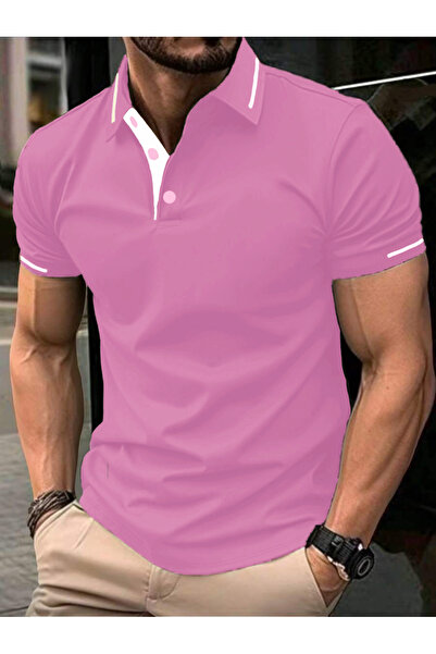 CC STORE Ανδρικό μπλουζάκι με βαμβακερή κανονική εφαρμογή με κουμπιά Polo γιακά