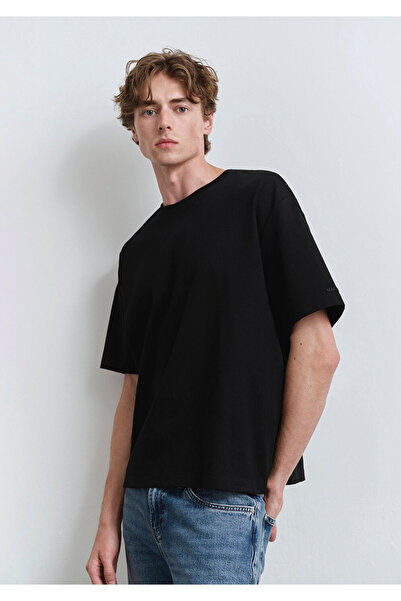 Mavi Bisiklet Yaka Siyah Basic Tişört Loose Fit / Bol Rahat Kesim 0612518-900