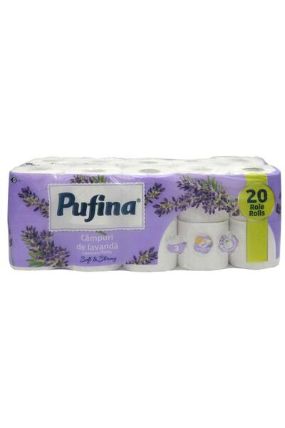 PUFINA Hârtie igienică lux 20 roluri 3 straturi lavandă