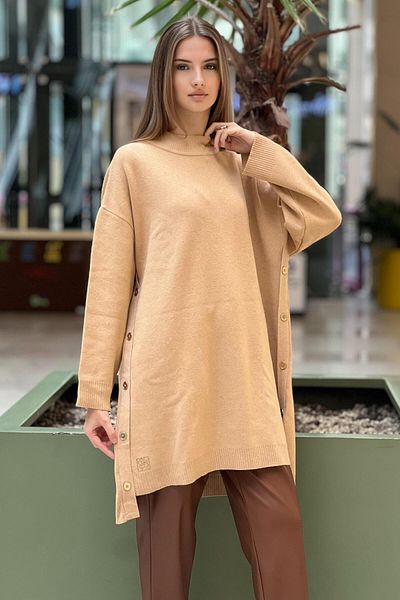 Ghisa High-Top Knotted Sides Knitwear Tunic