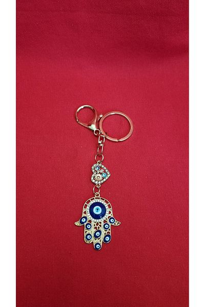 Land of Souvenir Evil Eye Beaded Metal Keychain