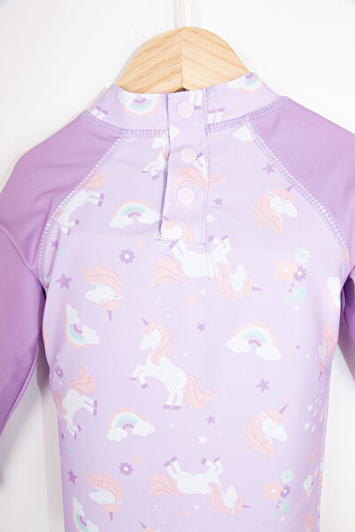 LOSAN Unicorn and Rainbow Pattern Sun Protection Quick Dry Sea & Pool Baby Girl Swimsuit