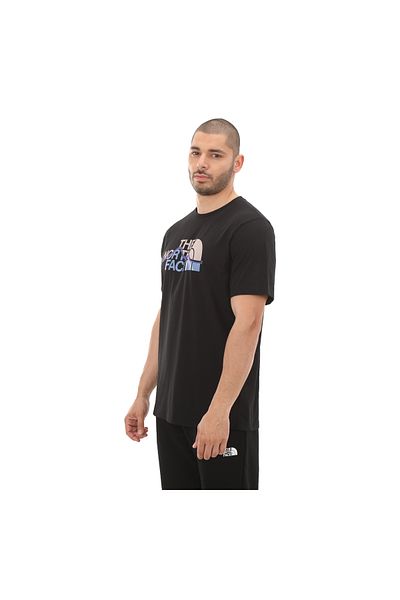 THE NORTH FACE تي شيرت رجالي M S-s Mountain Line باللون الأسود