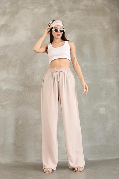 RE7EDİ Women Viscos Cotton Pants Cream