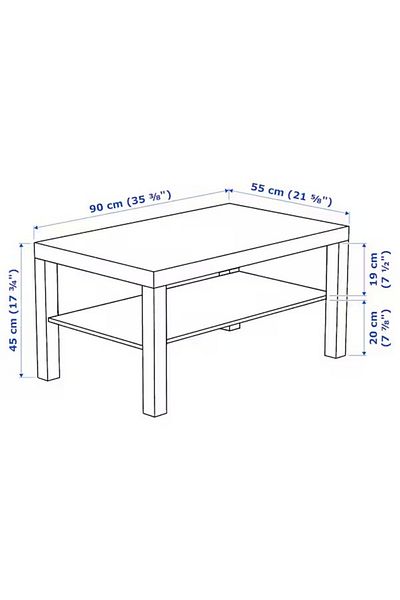 Generic طاولة مع رف سفلي، مقاس 90 سم × 55 سم × 45 سم، طلاء أكريليك، خشب بيج
