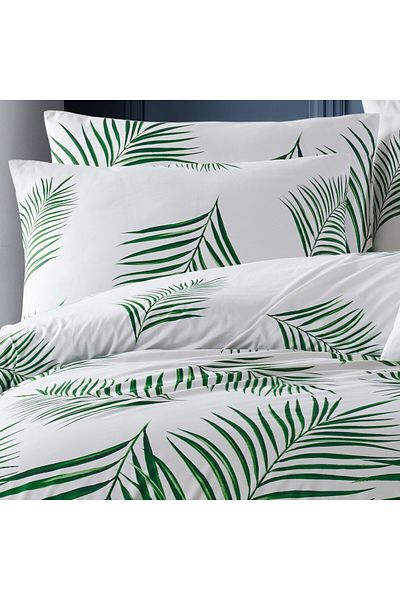 Story home Textile Set de lenjerie de pat dublă Story Home 100% bumbac Ranforce 144TC 4 piese husă pilotă 200x220cm Harley Green