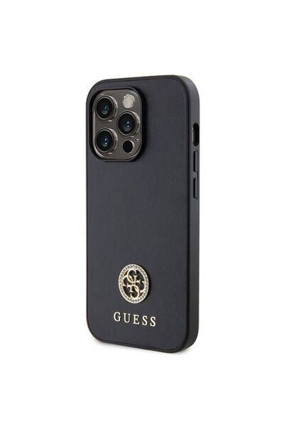 REDz Accessories Θήκη Guess για iPhone 15 Pro, Συλλογή με Μεταλλικό Λογότυπο Strass, Μαύρη