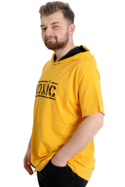 ModeXL Mode Xl Large Size Men's T-shirt Hooded Toxic 23119 Mustard