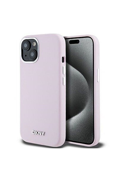 REDz Accessories Carcasă DKNY pentru iPhone 15, MagSafe, silicon, roz
