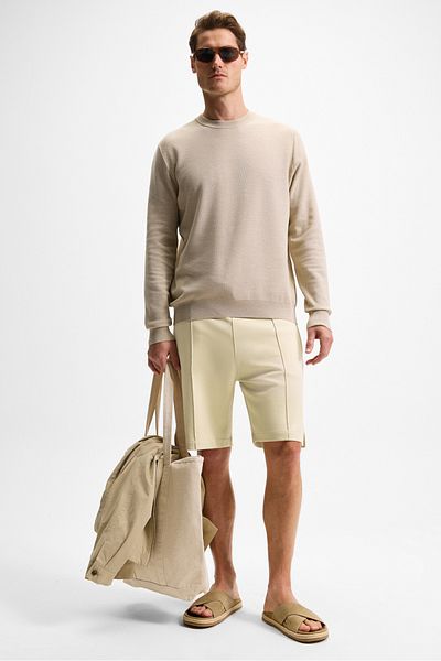 GRIMELANGE Matsen Men's Relaxed Stone Color Shorts with Elastic Waist and Side and Back Pockets
