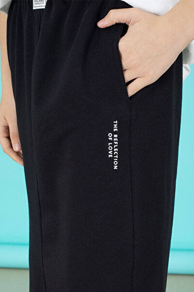 Cansın Mini Black Girl's Skirt Printed T-Shirt Suit 20508