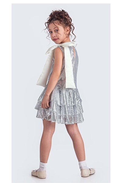 s.t. sebat tekstil Φόρεμα για κορίτσια με παγιέτες αμάνικο Sb702
