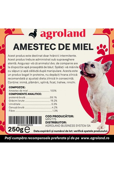 Agroland Recompense pentru caini, amestec de miel, 250g