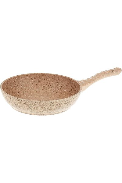 HOME MAKER Granitec Light Brown Frypan, 22 cm – Premium Turkish Design, Non-Stick Granite Coating,