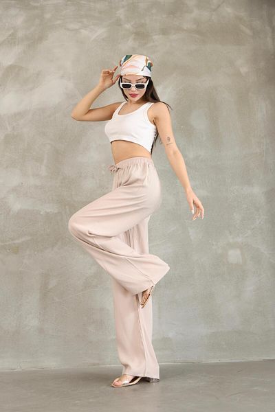 RE7EDİ Women Viscos Cotton Pants Cream