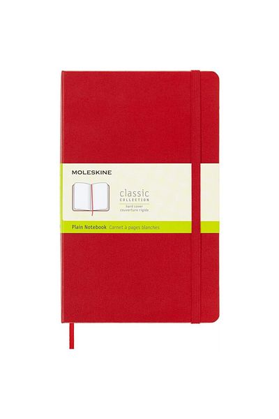 Moleskine Unlined Red Notebook L Size Hard Cover