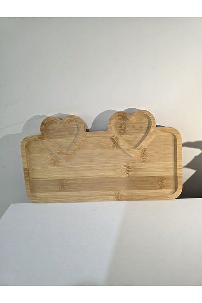 BuMeria Heart Motif Bamboo Plate |   Romantic and Simple Design