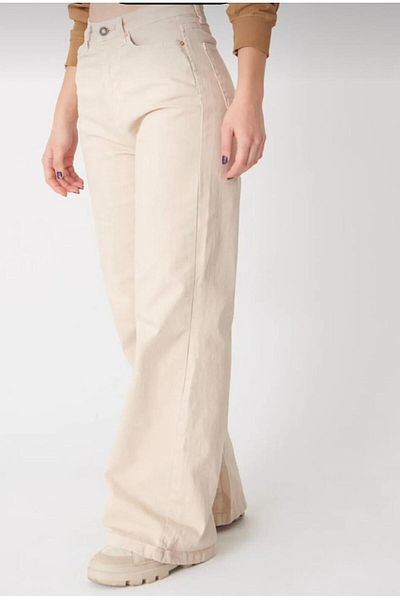 LAMİRA New Star's Women's High-Rise Wide Leg (Wide Leg) Palazzo Jeans Pants