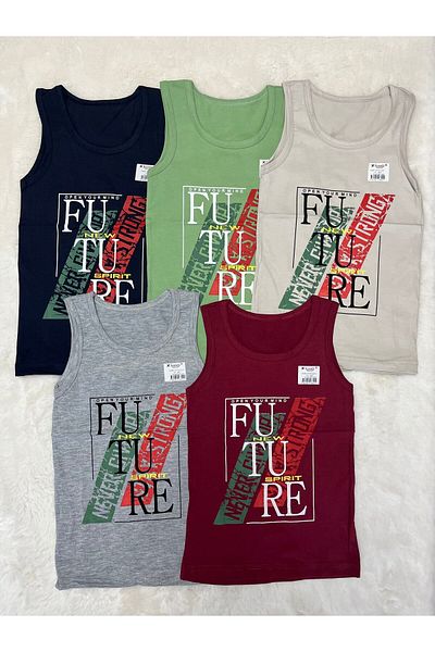 Luxxa 5-Pack Men's Singlet with Writing