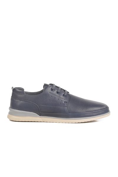 AYAKMOD Navy Blue Genuine Leather Men's Casual Shoes Lion m