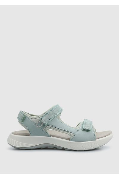 Legero Green Leather Women's Flat Sandals