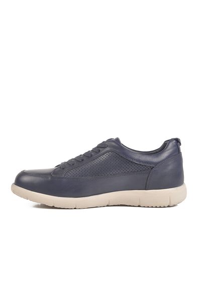 AYAKMOD Navy Blue Genuine Leather Men's Casual Shoes Lion m
