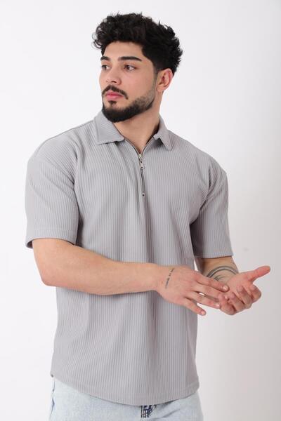 Stilkombin Μπλουζάκι με ριγέ γιακά με μισό φερμουάρ STU-2473_30464