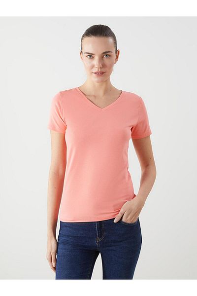 LC Waikiki Γυναικείο T-Shirt LCWAIKIKI Classic με V λαιμόκοψη