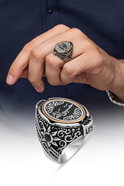 ALYANSEVİM Hasbiyallah Hat Yazılı 925 Gümüş Yüzük