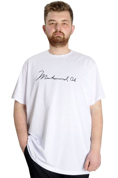 ModeXL Ανδρικό μπλουζάκι Mode Xl Plus Size Muhammed Alı 23160 Λευκό