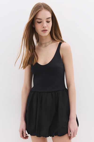 No Matter What Balloon Skirt Stretchy Cotton Mini Dress
