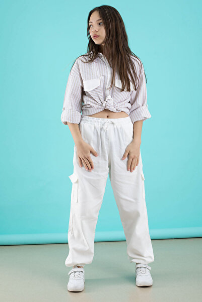 Cansın Mini Beige Girl's Cargo Pocket 2 Piece Set 20504