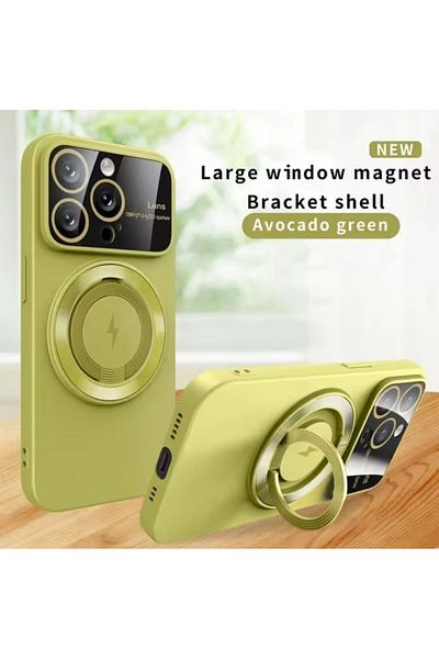 REDz Accessories Camera Protection Case, Magsafe Holder Ring For Iphone 14 Pro Max, Secure Ring, Light Green