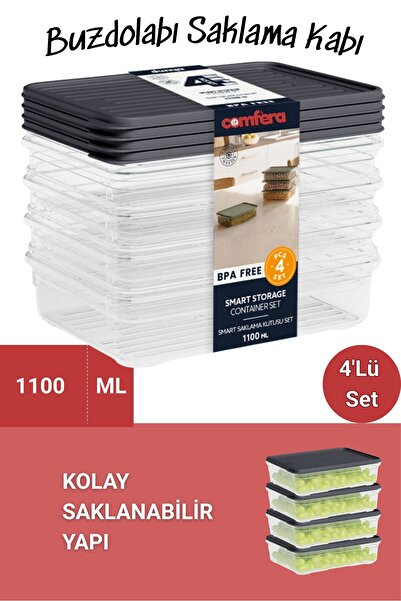 BAGER MARKET Freezer Storage Container - Winter Freezer Sampler - 1100 ml - 4 Colors