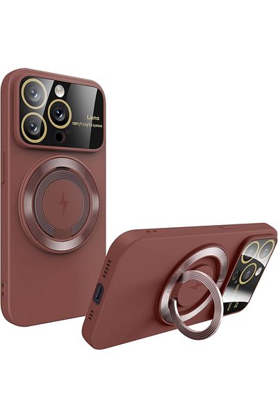 REDz Accessories Husă de protecție pentru cameră, inel de fixare Magsafe pentru iPhone 15 Pro, inel de siguranță, silicon, culoare cireșă