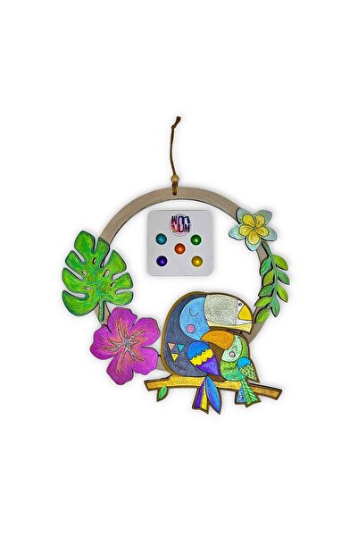 Mia Creative Art Kapı Süsü Etkinlik Seti - Tropikal Temalı - Sihirli Işıltılı Sulu Boya - Çocuk DIY Kiti (Kendin Yap)