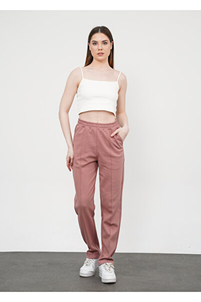 Ay Moda Collection بنطال رياضي نسائي بأرجل واسعة مع جيوب داخلية برباط وخياطة ...