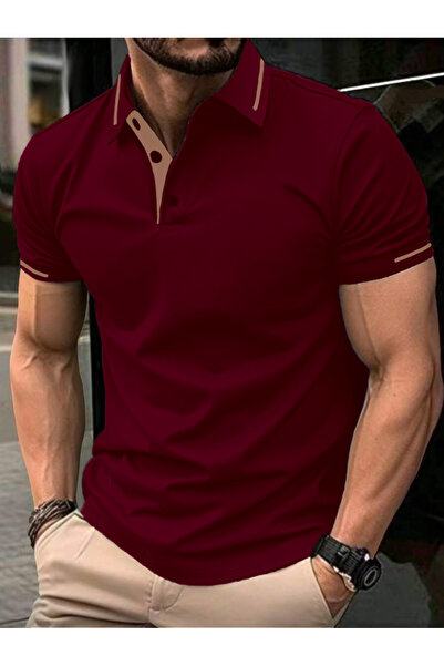 CC STORE Ανδρικό μπλουζάκι με βαμβακερή κανονική εφαρμογή με κουμπιά Polo γιακά