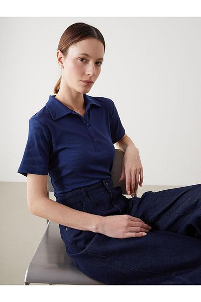 LC Waikiki Tricou de damă cu textura gât polo