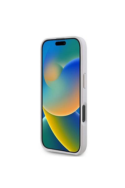 REDz Accessories Husă Guess pentru iPhone 16 Plus, model, piele PU 4g cu strasuri triunghiulare, roz