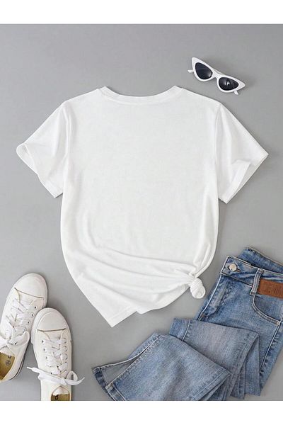 PENTHİLUS Women's Casual Printed Short Sleeve Geographical Printed T-Shirt