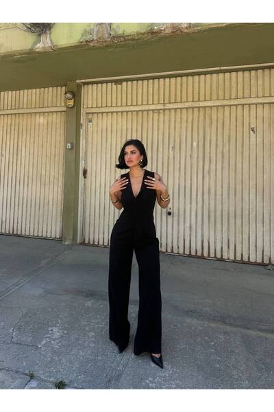 MY LİKA SCUBA CREP SIRT DEKOLTELİ ÖNÜ FERMUARLI KADIN TULUM