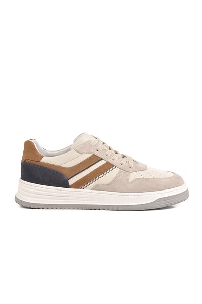AYAKMOD Beige Suede Genuine Leather Men's Casual Shoes Lo1987-2090 m