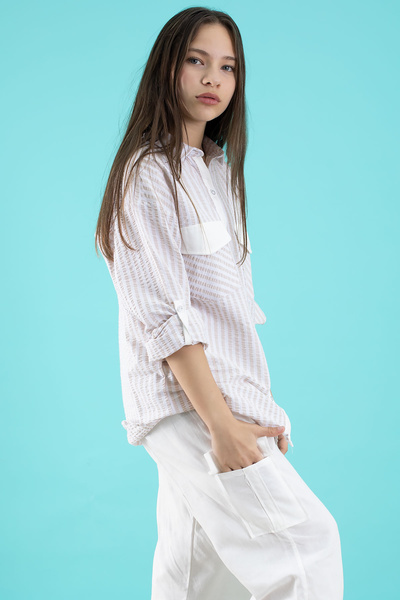 Cansın Mini Beige Girl's Cargo Pocket 2 Piece Set 20504