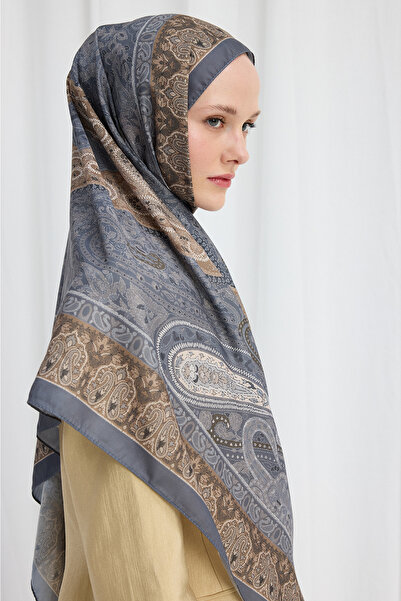 cs camellia scarf Vela Pattern Soft Shawl - Gray