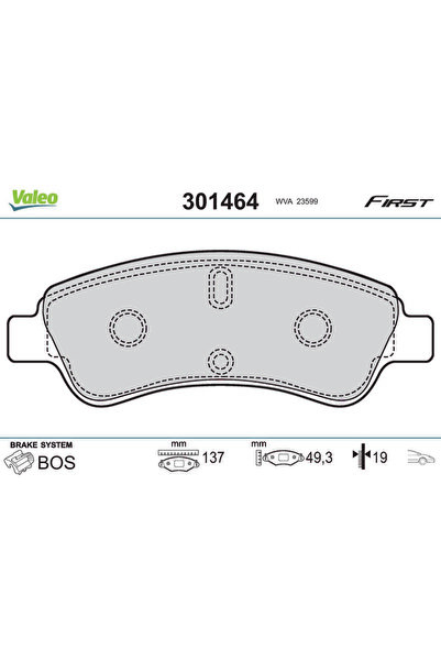 VALEO ÖN FREN BALATASI CORSA F 19> CROSSLAND 17> C2 03> C3 09> AIRCROSS 17> C...