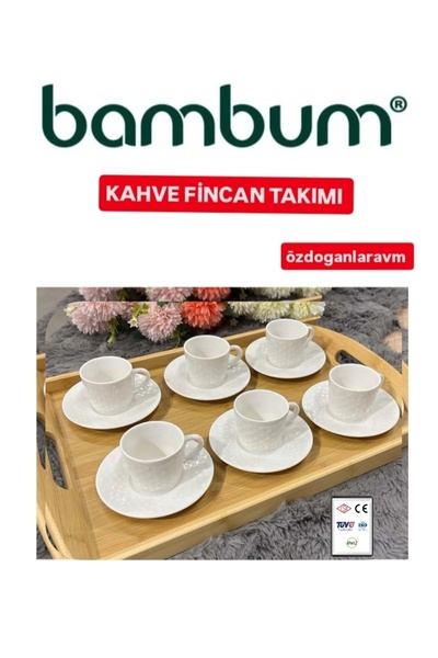 dogant özdoğanlar avm بامبوم لارا - طقم فناجين قهوة بورسلين ستار B4926