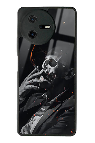 Spoyi Casper Via A40 Smoke Skull Tasarımlı Glossy Telefon Kılıfı